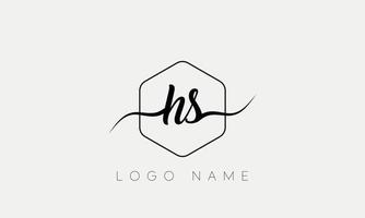 écriture manuscrite lettre hs logo pro fichier vectoriel