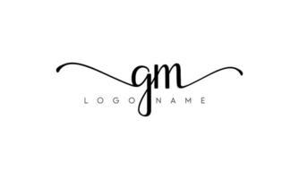 écriture manuscrite lettre gm logo pro fichier vectoriel