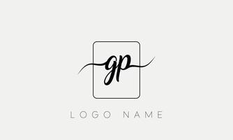 lettre manuscrite gp logo pro fichier vectoriel