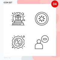 pack vectoriel de 4 icônes dans le pack de contour créatif de style ligne isolé sur fond blanc pour le web et mobile