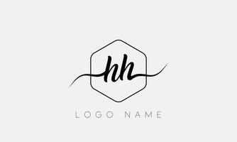 lettre manuscrite hh logo pro fichier vectoriel