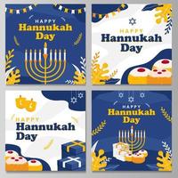 modèle de médias sociaux du jour de hannukah vecteur