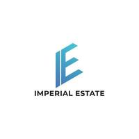 lettre initiale abstraite c'est-à-dire ou logo ei en bleu isolé sur fond blanc appliqué pour le logo d'investisseur immobilier également adapté aux marques ou sociétés ayant le nom initial ei ou ie. vecteur