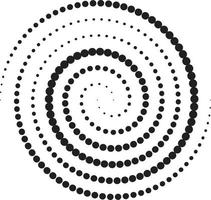 lignes de vitesse de cercle pointillé en demi-teinte épaisse noire. mouvement de forme géométrique abstraite. éléments de conception pour les cadres, les tatouages, les pages Web, les impressions, les affiches et les modèles. vecteur