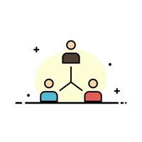 structure entreprise coopération groupe hiérarchie gens équipe affaires plat ligne rempli icône vecteur bannière modèle