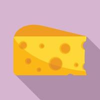 icône de fromage français, style plat vecteur