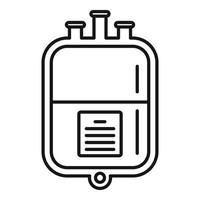 icône de paquet de transfusion sanguine, style de contour vecteur