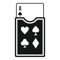 icône de cartes de jeu de casino, style simple vecteur