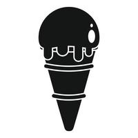 icône de crème glacée sucrée, style simple vecteur