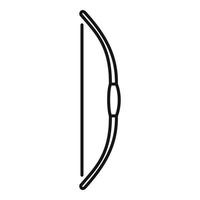 icône d'arc en bois, style de contour vecteur