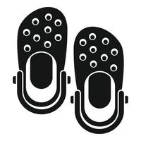 icône de pantoufles de parc aquatique, style simple vecteur