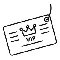 icône de carte de fidélité vip, style de contour vecteur