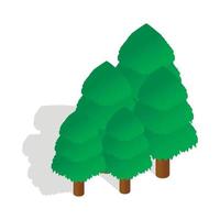 icône d'arbres dans un style 3d isométrique vecteur