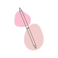 crayon double dans le style de dessin au trait avec des taches colorées. illustration vectorielle vecteur