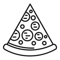 icône de tranche de pizza mozzarella, style de contour vecteur