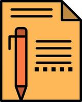 document modifier page papier crayon écrire plat couleur icône vecteur icône modèle de bannière