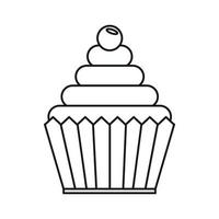 icône de cupcake, style de contour vecteur