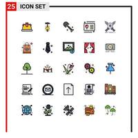 pack d'icônes vectorielles stock de 25 signes et symboles de ligne pour les éléments de conception vectoriels modifiables de fête de pelle de badge de jeu vecteur