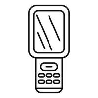 icône de moniteur de scanner de code-barres, style de contour vecteur