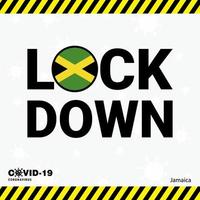 typographie de verrouillage du coronavirus jamaïque avec drapeau du pays conception de verrouillage de la pandémie de coronavirus vecteur