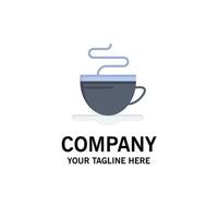 tasse de thé café hôtel entreprise logo modèle plat couleur vecteur