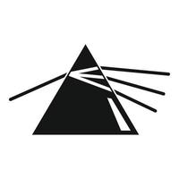 icône de réfraction de la lumière pyramidale, style simple vecteur