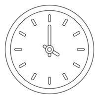 icône de l'horloge de la maison, style de contour. vecteur