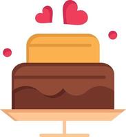 gâteau amour coeur mariage plat couleur icône vecteur icône modèle de bannière