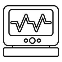 icône de moniteur de fréquence cardiaque clinique, style de contour vecteur