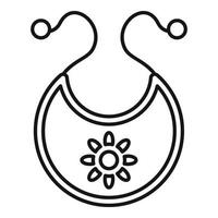 icône de bavoir de bébé, style de contour vecteur