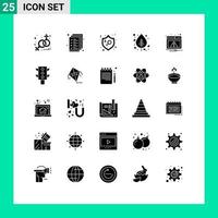 ensemble de 25 symboles d'icônes d'interface utilisateur modernes signes pour le web nature justice feuille automne éléments de conception vectoriels modifiables vecteur