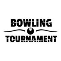 logo du tournoi de bowling, style simple vecteur