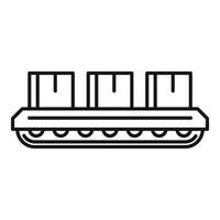 icône de ligne de colis d'entrepôt, style de contour vecteur