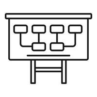 icône de bannière de réseau de gestionnaire, style de contour vecteur