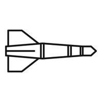 icône de danger de missile, style de contour vecteur