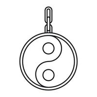 symbole ying yang de l'icône d'harmonie, style de contour vecteur