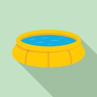 icône de piscine gonflable ronde, style plat vecteur
