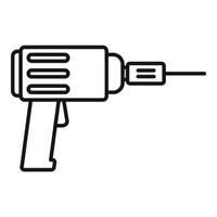 icône de perceuse électrique de carreleur, style de contour vecteur