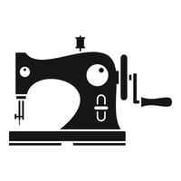icône de machine à coudre en bois, style simple vecteur