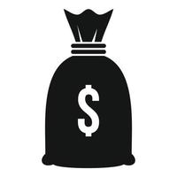 icône de sac d'argent de divorce, style simple vecteur