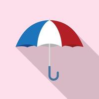 icône parapluie drapeau français, style plat vecteur