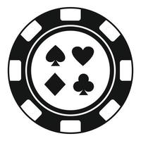 icône de carte de signe de jeton de casino, style simple vecteur