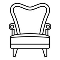 icône de fauteuil de luxe, style de contour vecteur