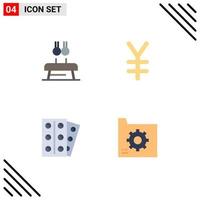 symboles d'icônes universelles groupe de 4 icônes plates modernes d'anneaux de médecine d'exercice finance tablette éléments de conception vectoriels modifiables vecteur