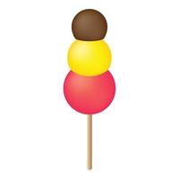 icône de popsicle boules colorées, style cartoon vecteur