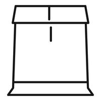 icône de boîte de carton de stockage, style de contour vecteur