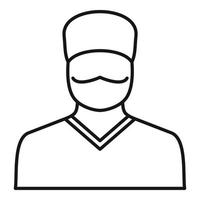 icône d'avatar de médecin, style de contour vecteur