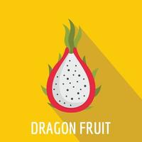 icône de fruit du dragon, style plat vecteur