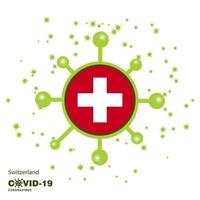 suisse coronavius drapeau sensibilisation contexte restez à la maison restez en bonne santé prenez soin de votre propre santé priez pour le pays vecteur