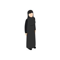 icône de femme arabe, style 3d isométrique vecteur